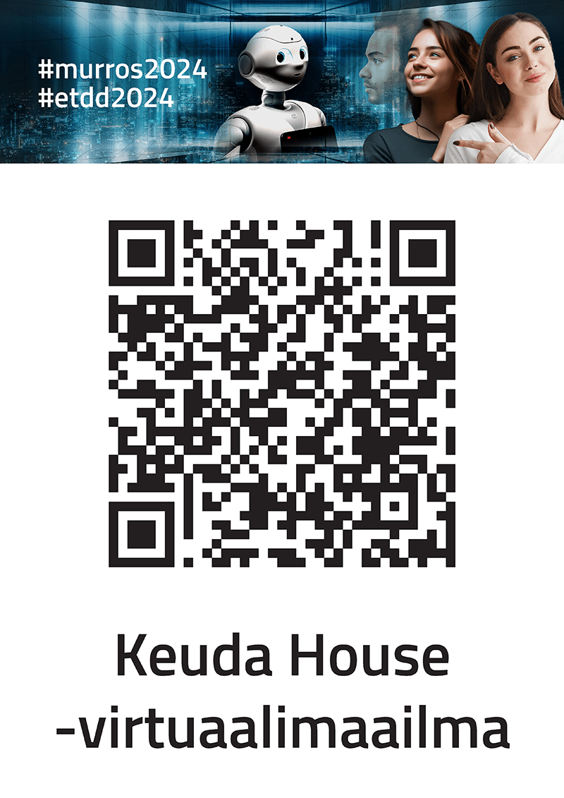 QR-koodi Keuda House virtuaalitilaan.